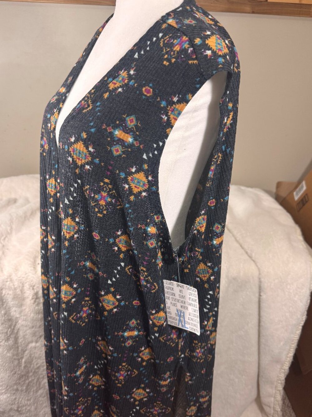 LulaRoe Joy Open Vest Sleeveless Cardigan Kimono